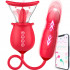 Rose Sex Toy for Womens Sex - 3in1 Upgrade Rose Sex Stimulator for Women with 7 Tongue Licking & 3 Thrusting Vibrator Dildo Adult Sex Toys for Couples G Spot Vibrators Clitoral Nipple